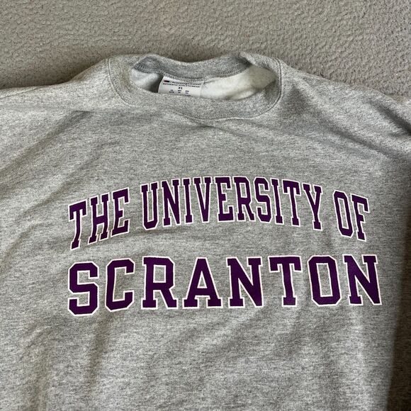 University of Scranton Champion Sweatshirt Men XL Gray Purple Sweater - Picture 3 of 11